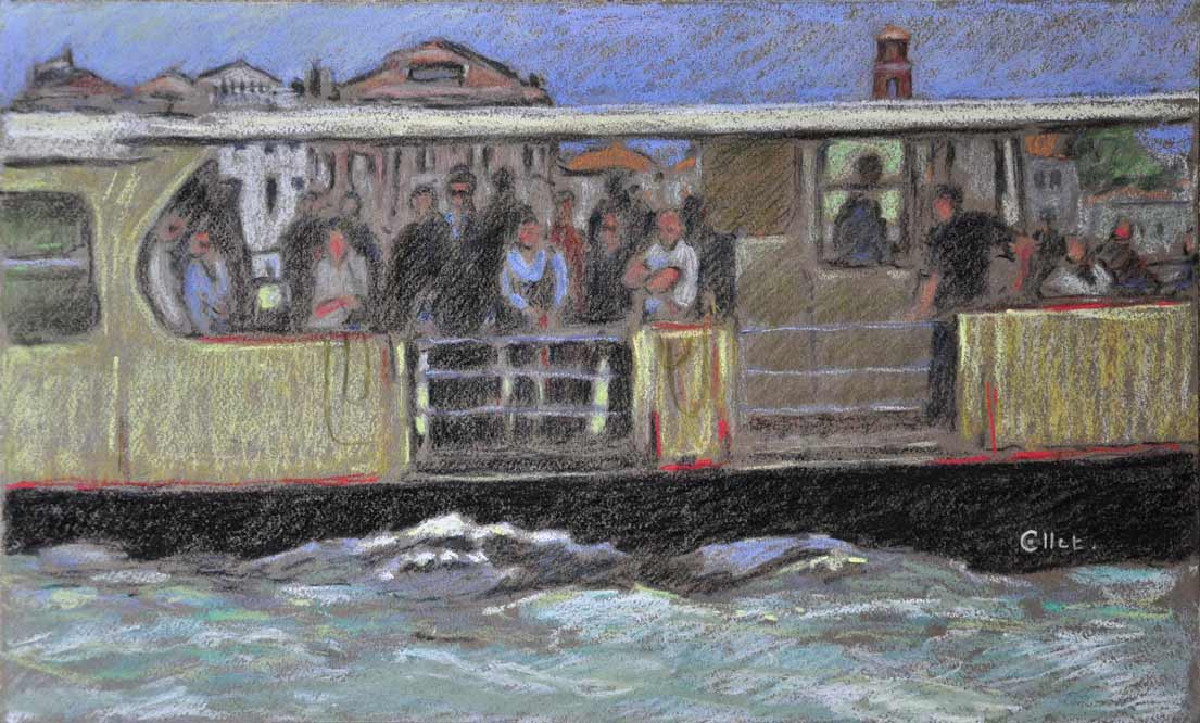 Venise, les passagers du vaporetto