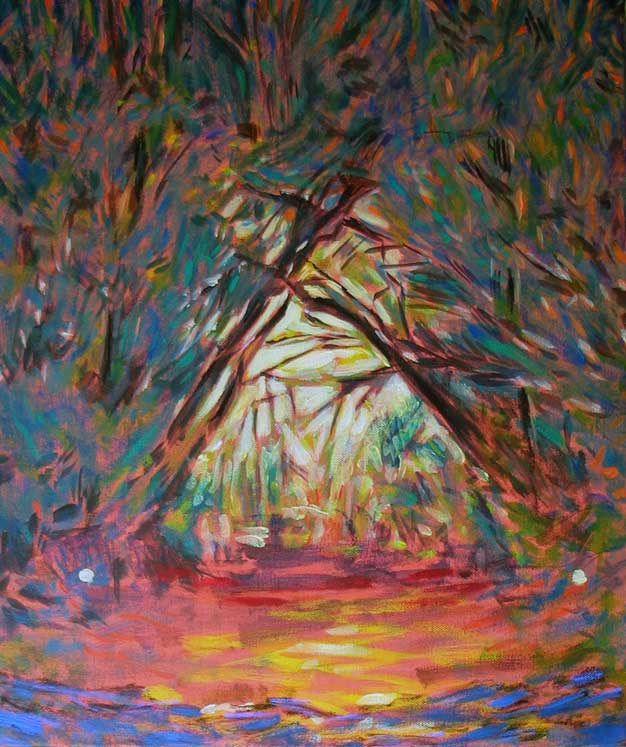 for&ecirc;t, abri rouge