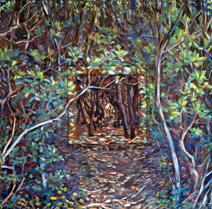 taillis cadr�, huile sur toile