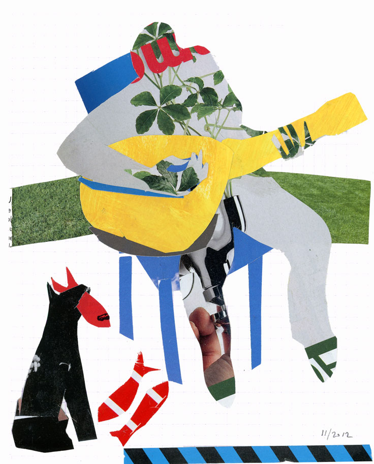 guitariste au chien